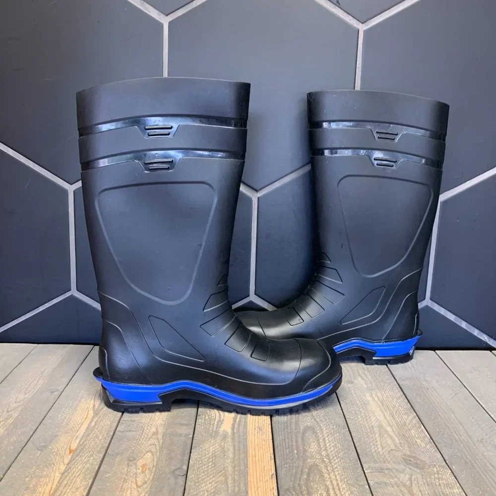 ~New W/O Box! Mens Shoes4Crews Sentry Black Blue Knee High Boots Oil & Slip Work